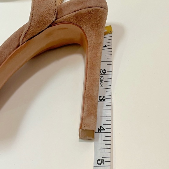 Banana Republic brown tan suede leather "Honey" fringe pumps sandals. Women 8.5 - Picture 12 of 14